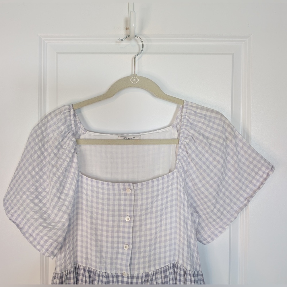 Madewell Patchwork Gingham Button Front Midi Dres… - image 6